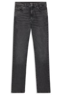 Jeans slim fit in denim grigio scuro elasticizzato ad alte prestazioni, Grigio scuro