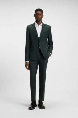 Slim-fit shirt in herringbone cotton, White