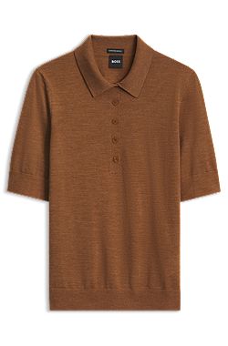 Merino-wool knit polo