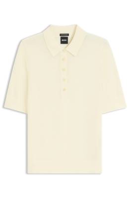 Boss Merino-wool knit polo blusar dam – bild 4