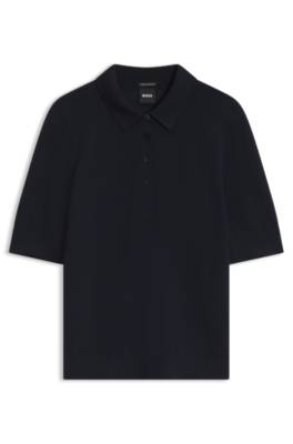Boss Merino-wool knit polo blusar dam – bild 4