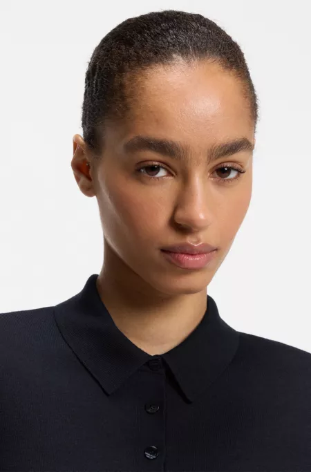 Merino-wool knit polo