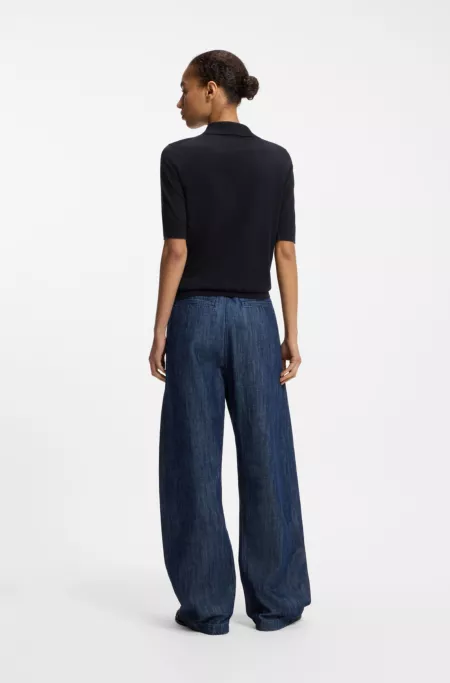 Merino-wool knit polo