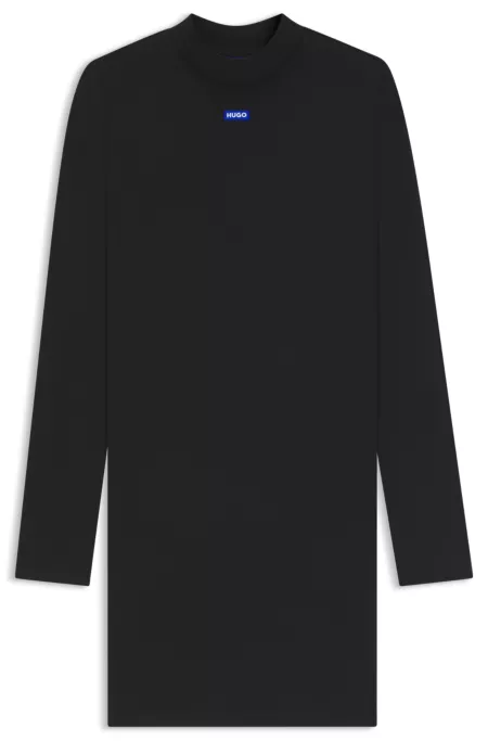 Stretch-cotton bodycon dress with logo badge