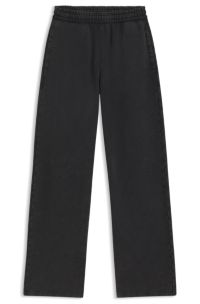 Loose-fit tracksuit bottoms in cotton terry, Black