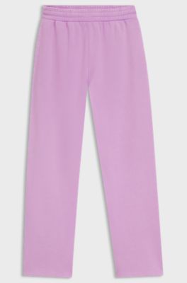 Loose-fit tracksuit bottoms in cotton terry, light pink