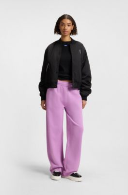 Pantalones de ch&aacute;ndal loose fit de felpa de algod&oacute;n, Rosa claro