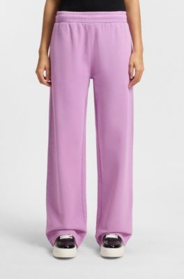Loose-fit tracksuit bottoms in cotton terry, light pink
