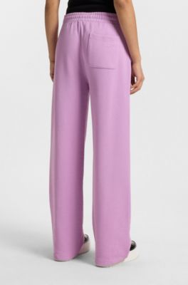 Loose-fit tracksuit bottoms in cotton terry, light pink