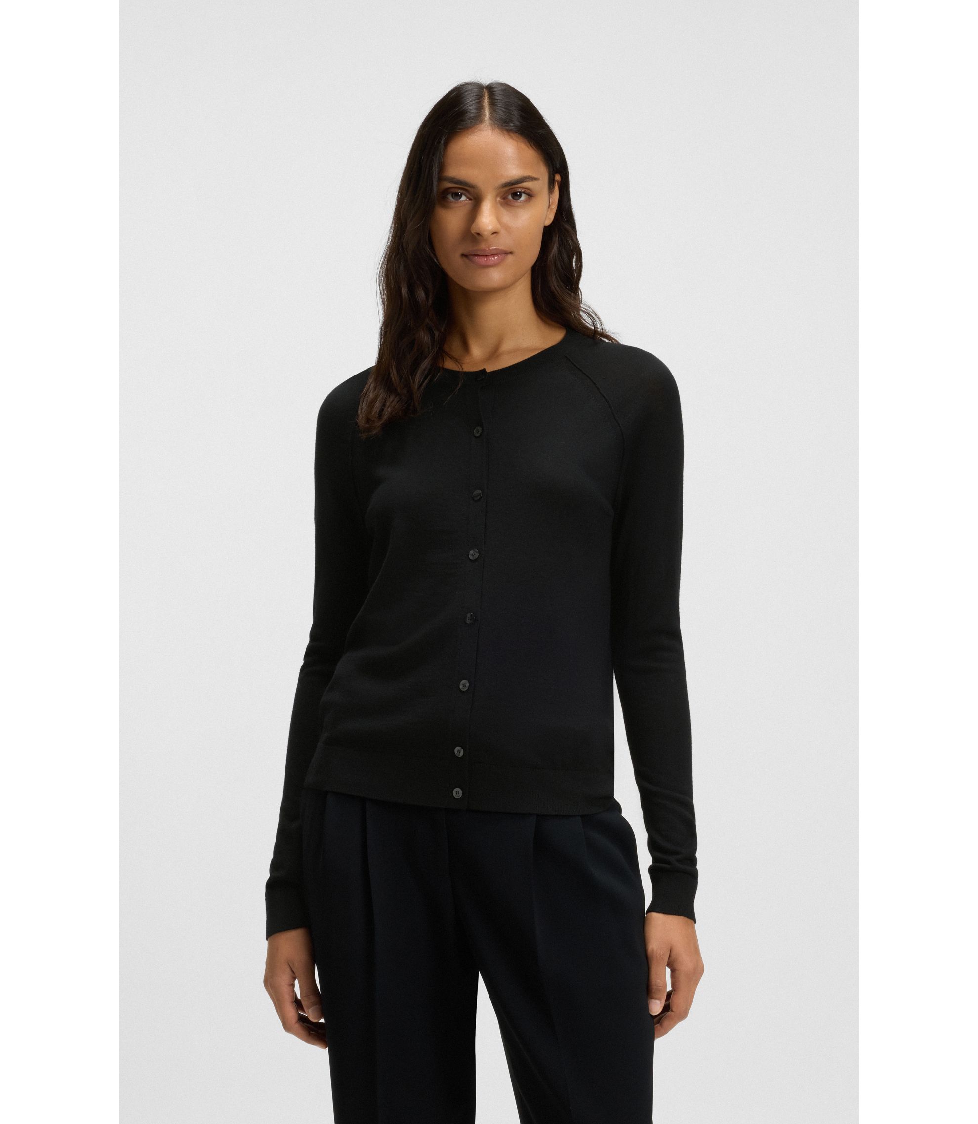 Cardigan mit Knöpfen aus extrafeiner Merinowolle