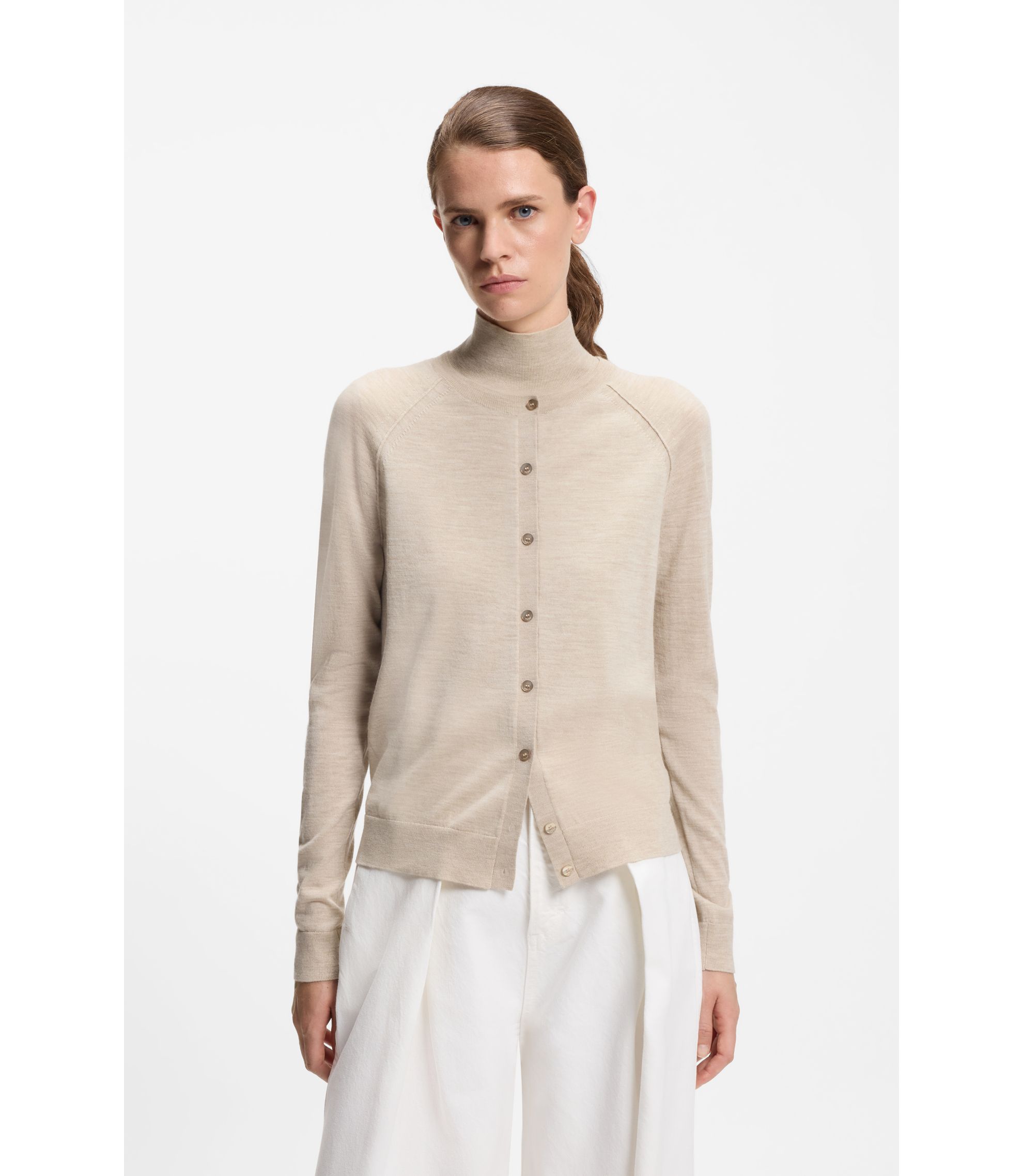 Cardigan mit Knöpfen aus extrafeiner Merinowolle