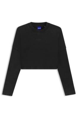 Cropped cotton sweatshirt with logo print 1