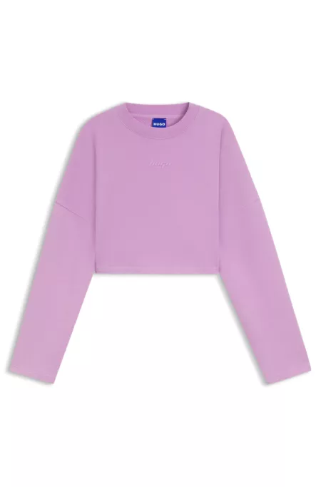 Sweatshirt aus Baumwolle in Cropped-Länge mit Logo-Print