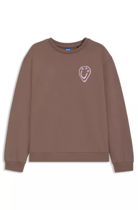 All-gender sweatshirt with Happy HUGO artwork