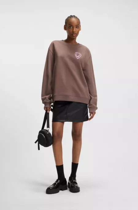 All-gender sweatshirt with Happy HUGO artwork