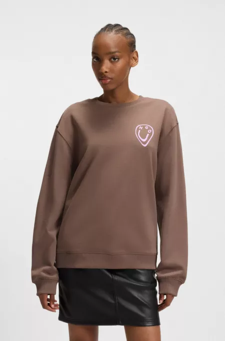 All-gender sweatshirt with Happy HUGO artwork