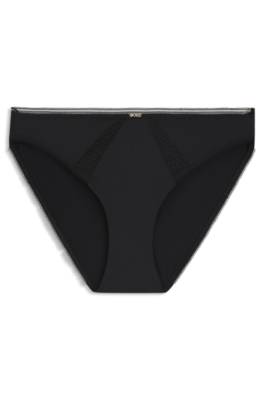 Microfibre briefs with lace inserts 1