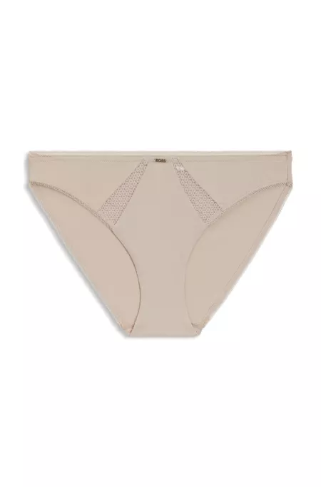 Microfibre briefs with lace inserts