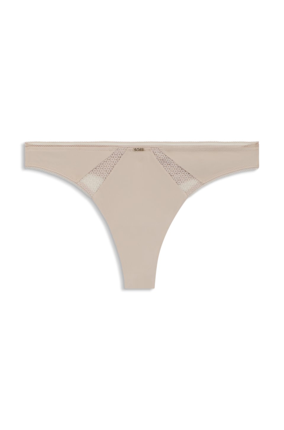 Lace-trim thong