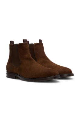 Dressletic suede Chelsea boots, Dark Brown