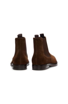 Dressletic suede Chelsea boots, Dark Brown