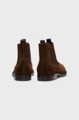 Dressletic Chelsea Boots aus Veloursleder, Dunkelbraun