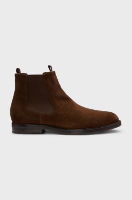 Dressletic Chelsea Boots aus Veloursleder, Dunkelbraun