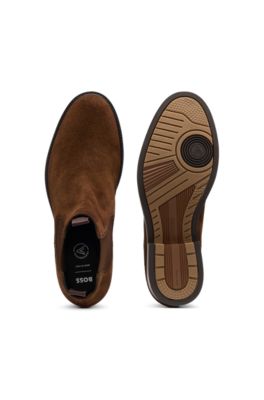 Dressletic suede Chelsea boots, Dark Brown