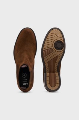 Dressletic Chelsea Boots aus Veloursleder, Dunkelbraun