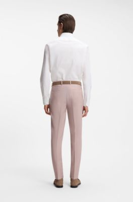 Regular-fit shirt in easy-iron stretch-cotton poplin, White