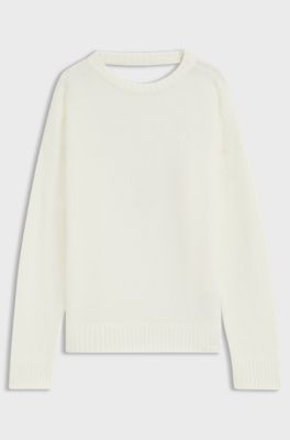 Oversized-fit sweater in a wool blend, Natural