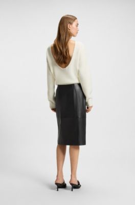 Oversized-fit sweater in a wool blend, White