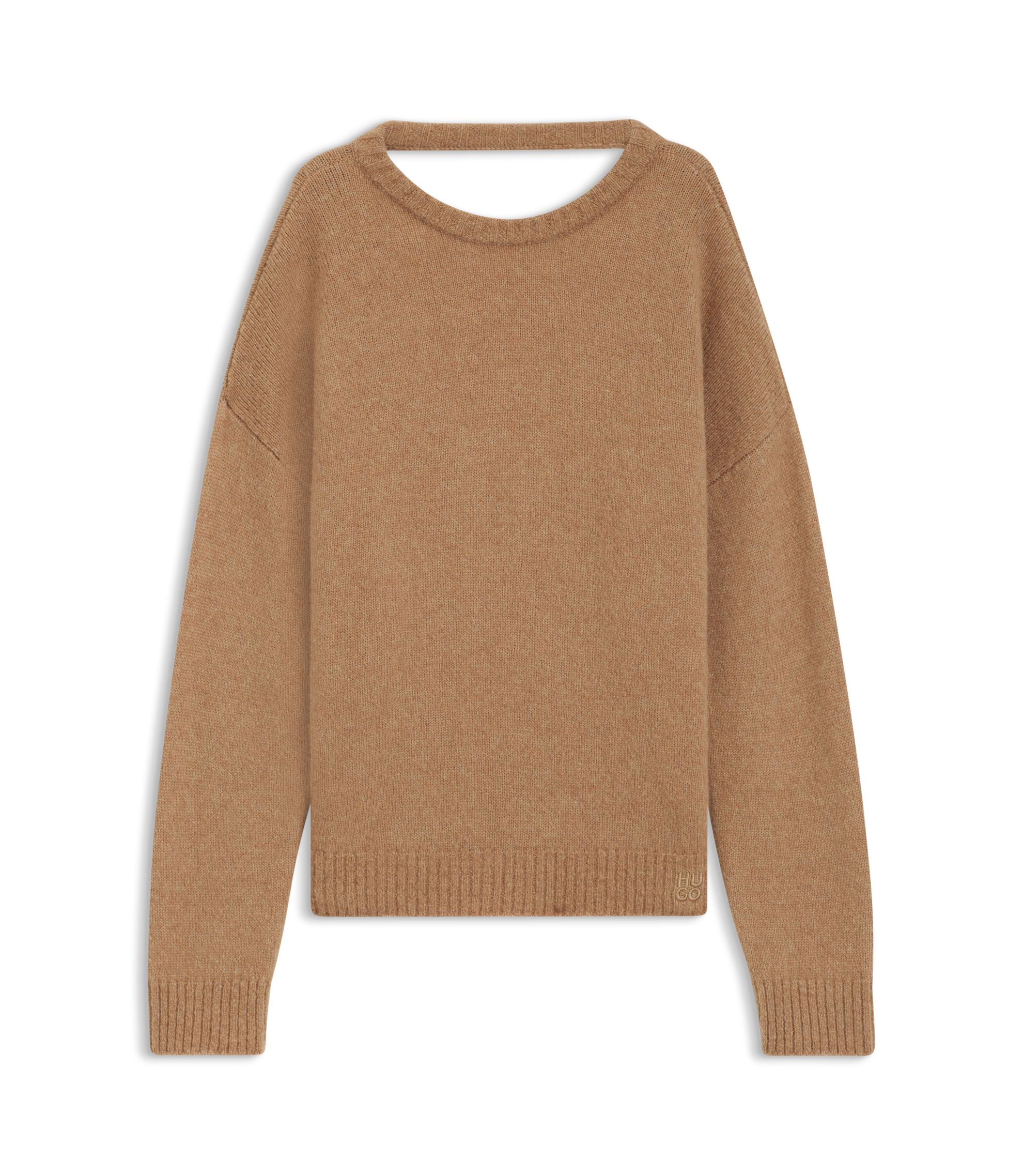 HUGO - Oversized-fit sweater in a wool blend - Light Brown