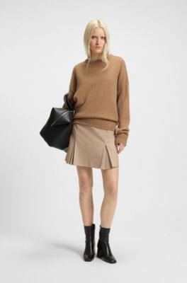 Oversized-fit sweater in a wool blend, Light Brown