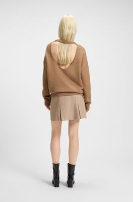 Oversized-fit sweater in a wool blend, Light Brown