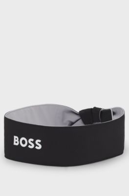 Bandeau de sport en twill stretch avec logo imprim&eacute;, Noir