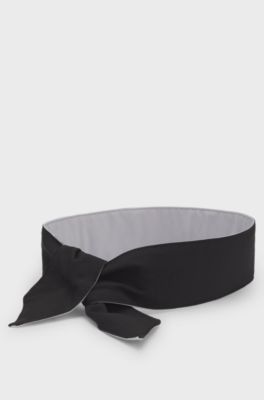 Bandeau de sport en twill stretch avec logo imprim&eacute;, Noir