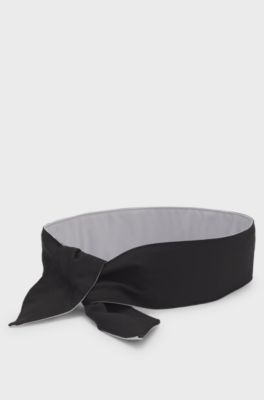 Sports headband in stretch twill with printed logo, Black