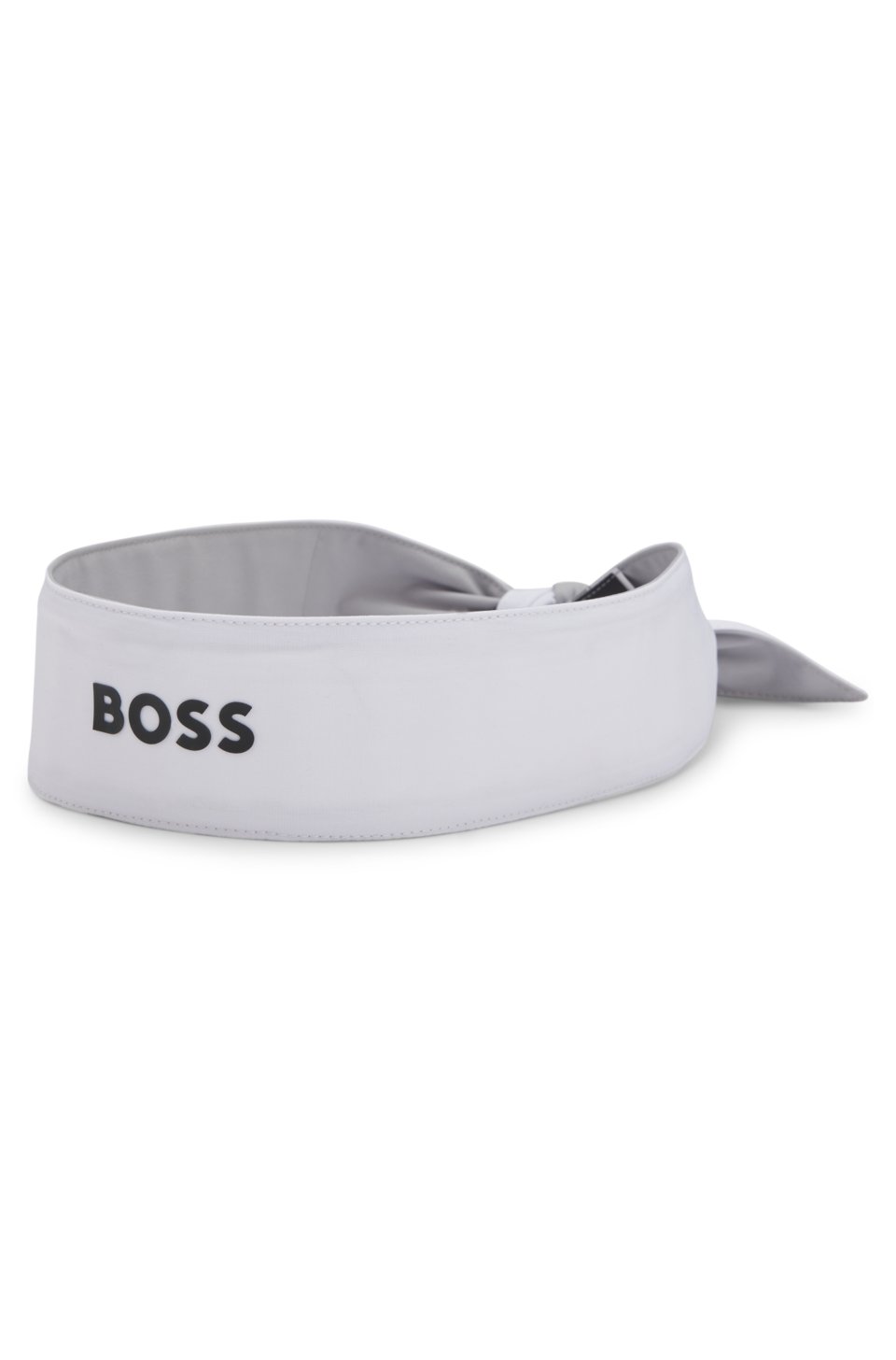Sports headband in stretch twill with printed logo