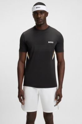 Sportieve hoofdband van stretchtwill met logoprint, Wit