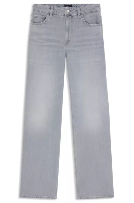 Relaxed-fit jeans in grey-blue denim