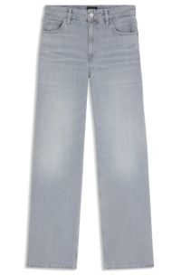 Relaxed-fit jeans van grijsblauw denim, Lichtgrijs