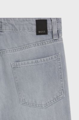Relaxed-fit jeans in grey-blue denim, Light Grey