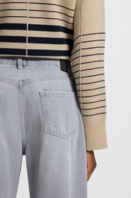 Relaxed-fit jeans in grey-blue denim, Light Grey
