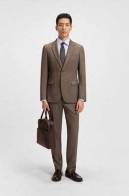 Regular-fit shirt in easy-iron stretch-cotton twill, Light Blue