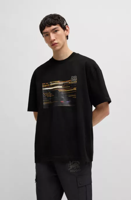 HUGO x RB cotton-jersey T-shirt with racing print