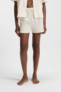 Relaxed-fit beach shorts in cotton, Natural