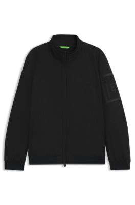 Water-repellent jacket in laminated twill, Black
