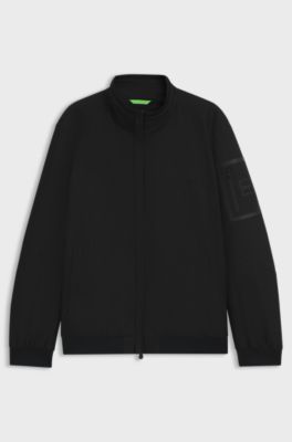 Water-repellent jacket in laminated twill, Black