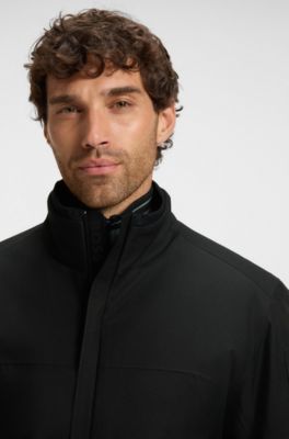 Water-repellent jacket in laminated twill, Black